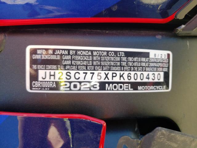 2023 HONDA CBR1000 RA JH2SC775XPK600430