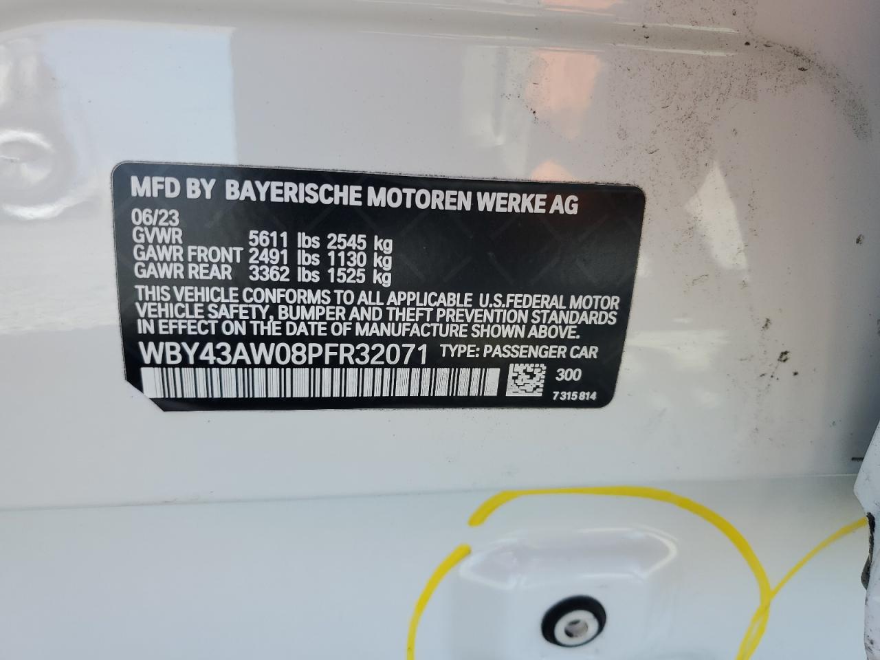 WBY43AW08PFR32071 2023 BMW I4 Edrive 35