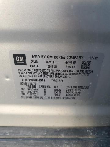 2022 CHEVROLET TRAX LS - KL7CJNSM6NB545653