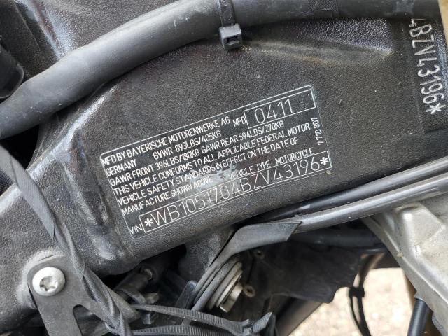 2011 BMW S 1000 RR - WB1051704BZV43196