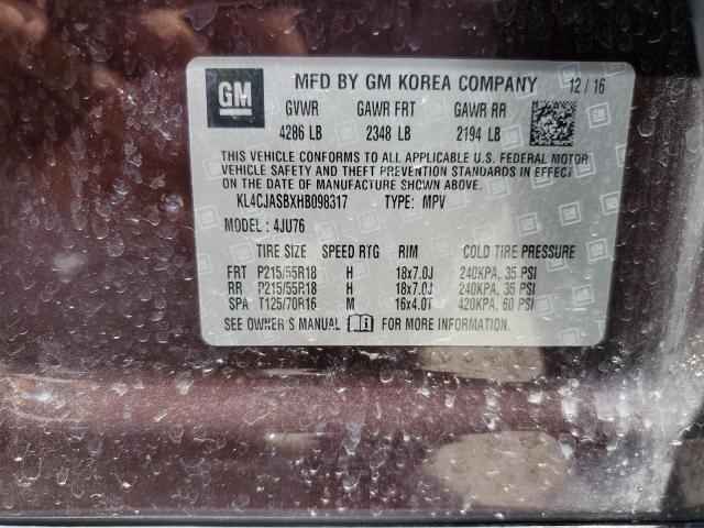 2017 BUICK ENCORE PRE - KL4CJASBXHB098317