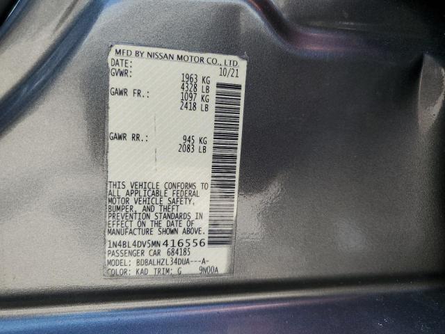 2021 NISSAN ALTIMA SV - 1N4BL4DV5MN416556