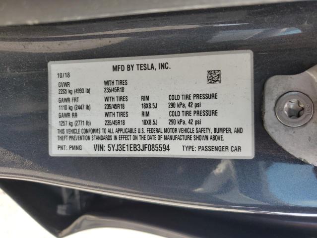2018 TESLA MODEL 3 - 5YJ3E1EB3JF085594