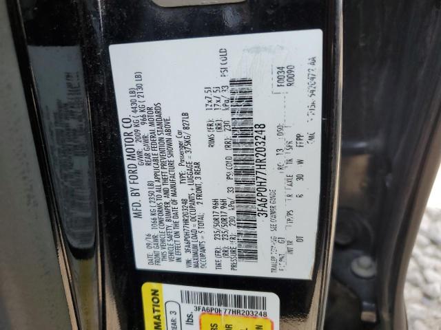 VIN 3FA6P0H77HR203248 2017 Ford Fusion, SE no.12