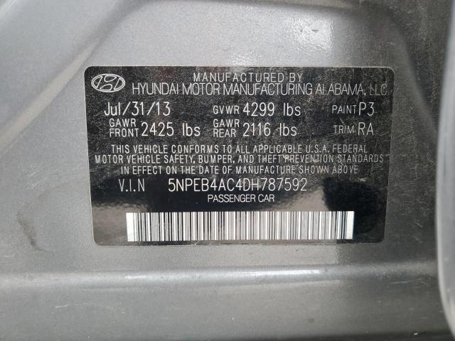 2013 Hyundai Sonata Gls VIN: 5NPEB4AC4DH787592 Lot: 63175354