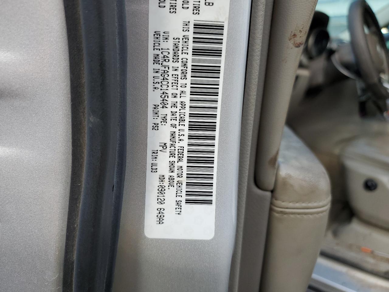 1C4RJFAG4CC145404 2012 Jeep Grand Cherokee Laredo