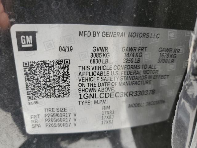 2019 CHEVROLET TAHOE POLI - 1GNLCDEC3KR330378