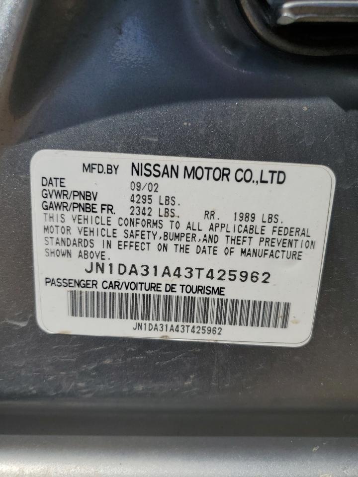 JN1DA31A43T425962 2003 Nissan Maxima Gle