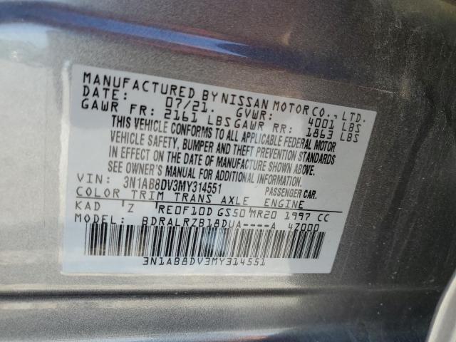 2021 Nissan Sentra Sr VIN: 3N1AB8DV3MY314551 Lot: 61321694
