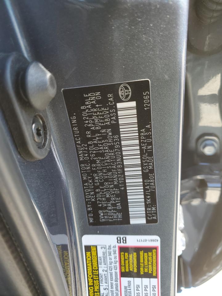 4T1DZ1FB3NU079536 2022 Toyota Avalon Limited