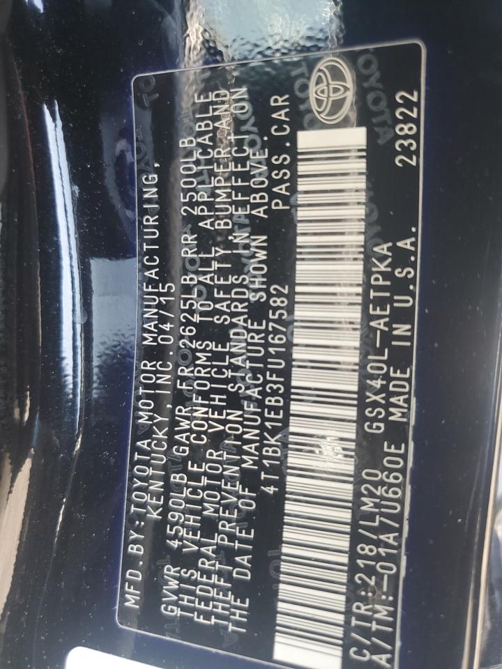 4T1BK1EB3FU167582 2015 Toyota Avalon Xle