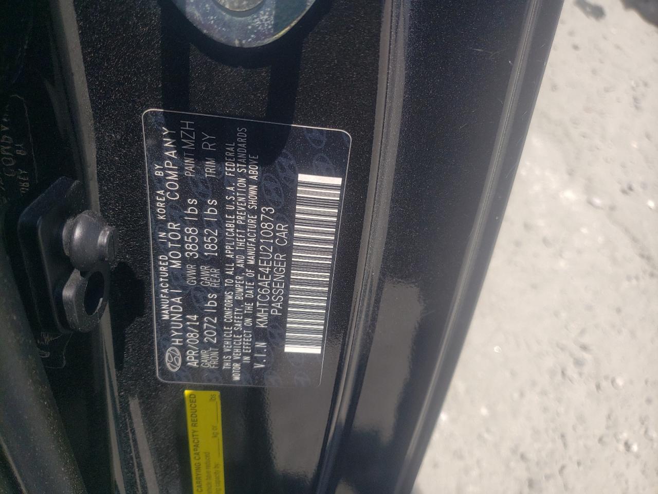 KMHTC6AE4EU210873 2014 Hyundai Veloster Turbo