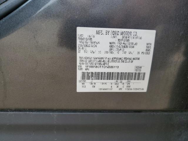 2016 Ford Explorer Sport VIN: 1FM5K8GT3GGD26113 Lot: 62936244