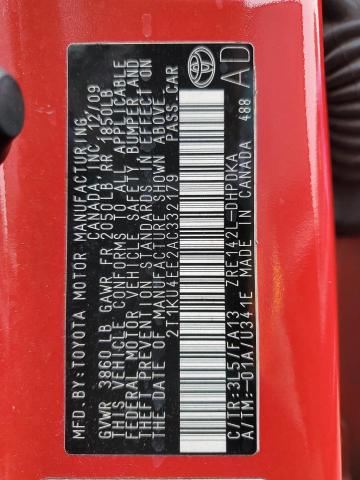 2010 Toyota Corolla Matrix VIN: 2T1KU4EE2AC332179 Lot: 61399904