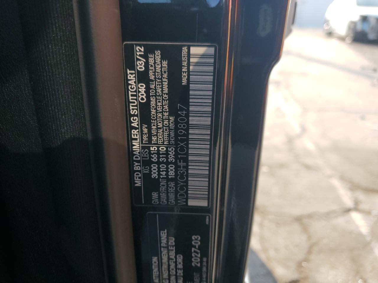 WDCYC3HF1CX198047 2012 Mercedes-Benz G 550