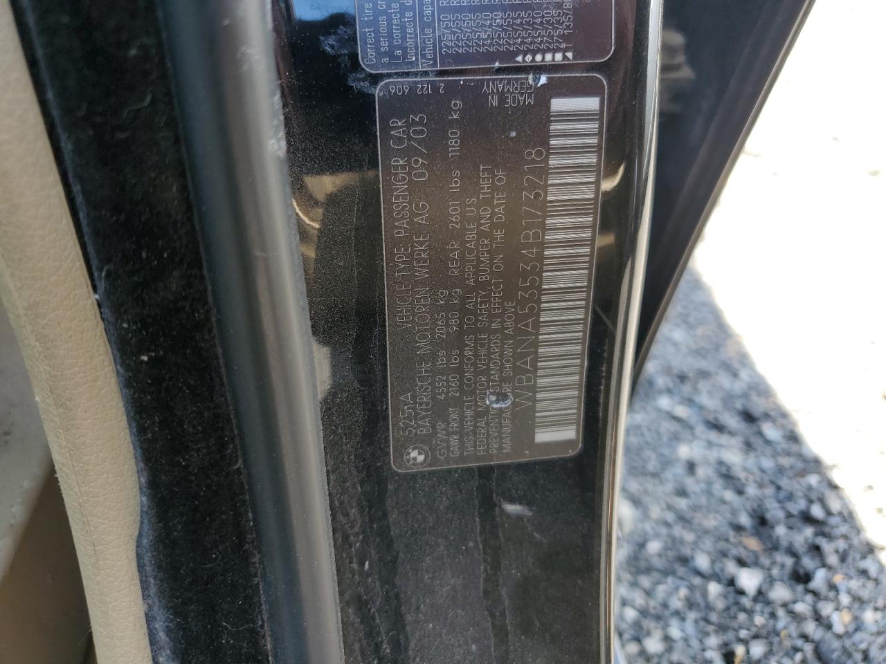 WBANA53534B173218 2004 BMW 525 I