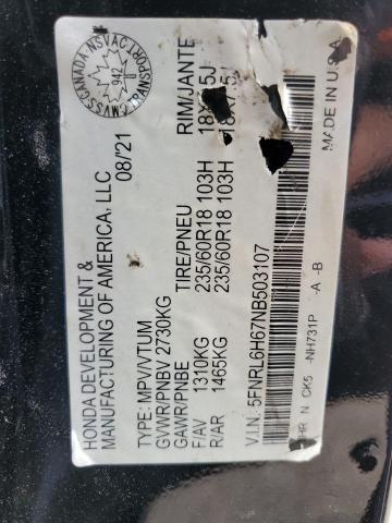 2022 Honda Odyssey Exl VIN: 5FNRL6H67NB503107 Lot: 62053424