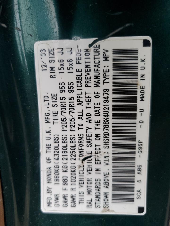 SHSRD788X4U219479 2004 Honda Cr-V Ex