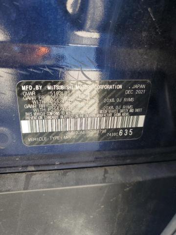 2022 Mitsubishi Outlander Se VIN: JA4J3UA81NZ058798 Lot: 62007874