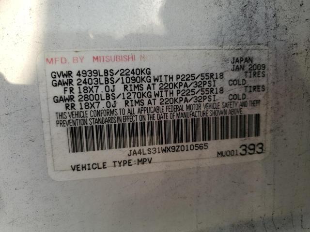 2009 Mitsubishi Outlander Se VIN: JA4LS31WX9Z010565 Lot: 61762984