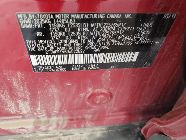 VIN 2T3WFREV6DW022622 2013 Toyota RAV4, Xle no.13