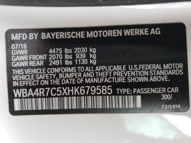 VIN WBA4R7C5XHK679585 2017 BMW 4 Series, 430I no.13