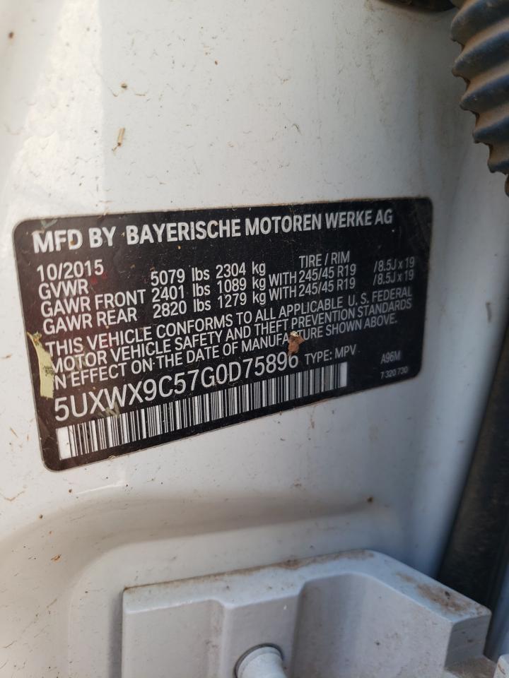 5UXWX9C57G0D75896 2016 BMW X3 xDrive28I