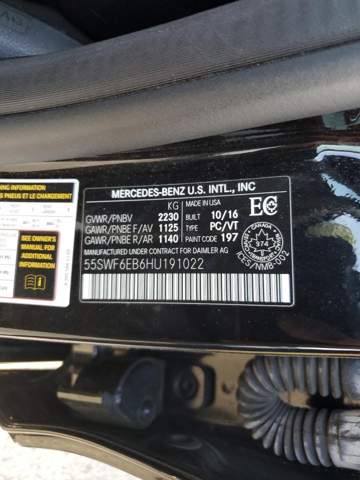 55SWF6EB6HU191022 2017 Mercedes-Benz C 43 4Matic Amg