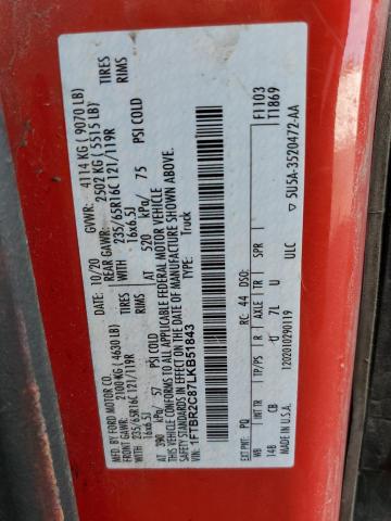 2020 FORD TRANSIT T- - 1FTBR2C87LKB51843