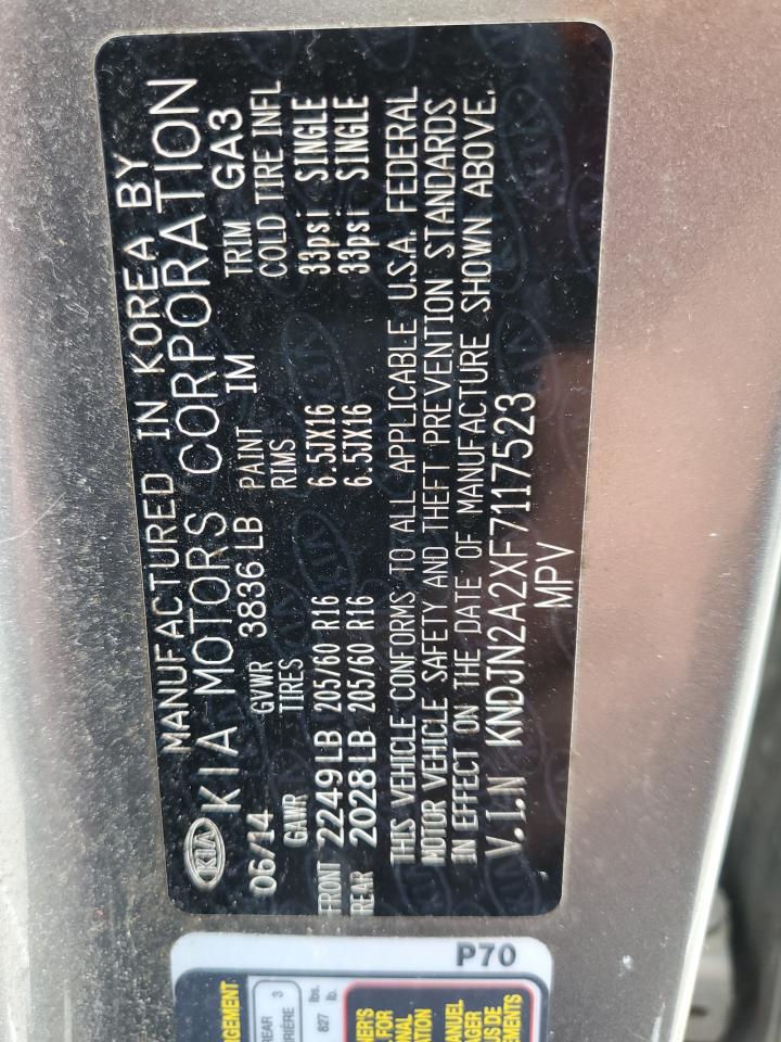 KNDJN2A2XF7117523 2015 Kia Soul