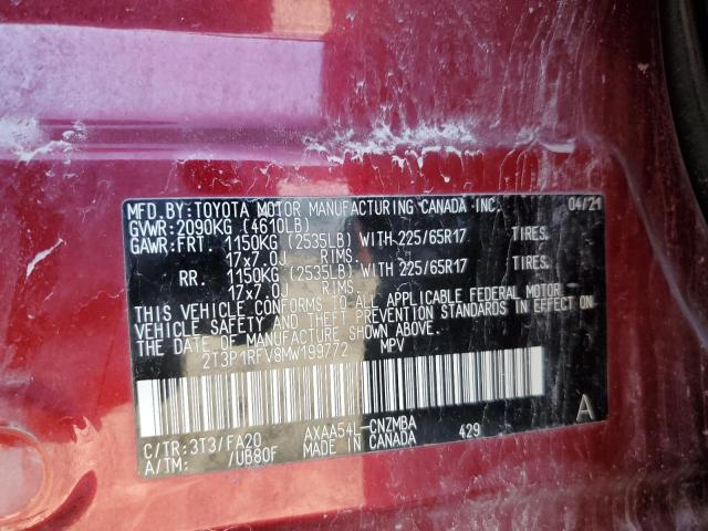 2021 Toyota Rav4 Xle VIN: 2T3P1RFV8MW199772 Lot: 61410374