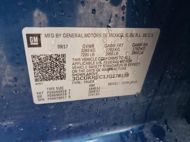 2018 CHEVROLET SILVERADO2 3GCUKREC1JG178158
