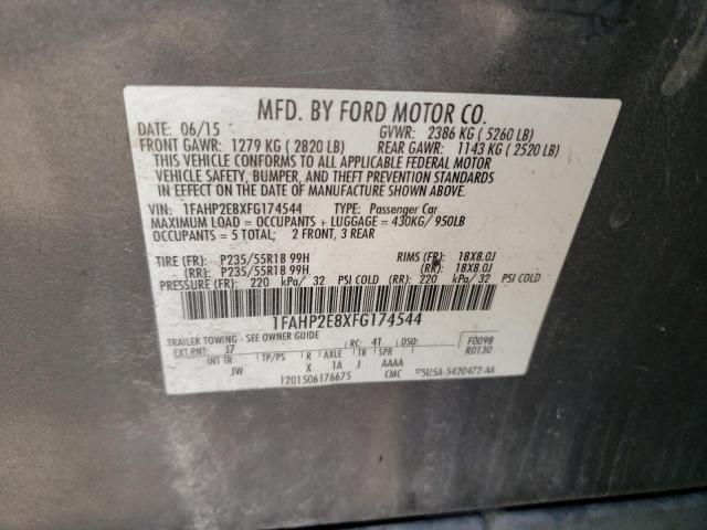2015 Ford Taurus Sel VIN: 1FAHP2E8XFG174544 Lot: 61670864