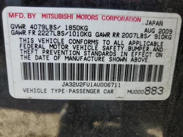 JA32U2FU1AU006711 | 2010 Mitsubishi lancer es/es sport