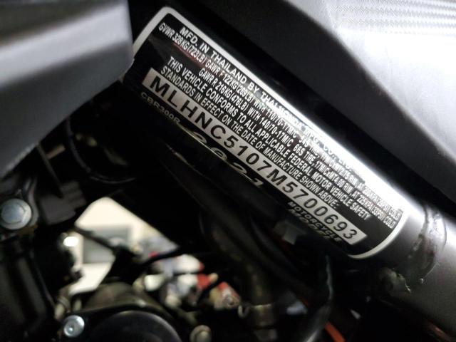 2021 HONDA CBR300 R MLHNC5107M5700693