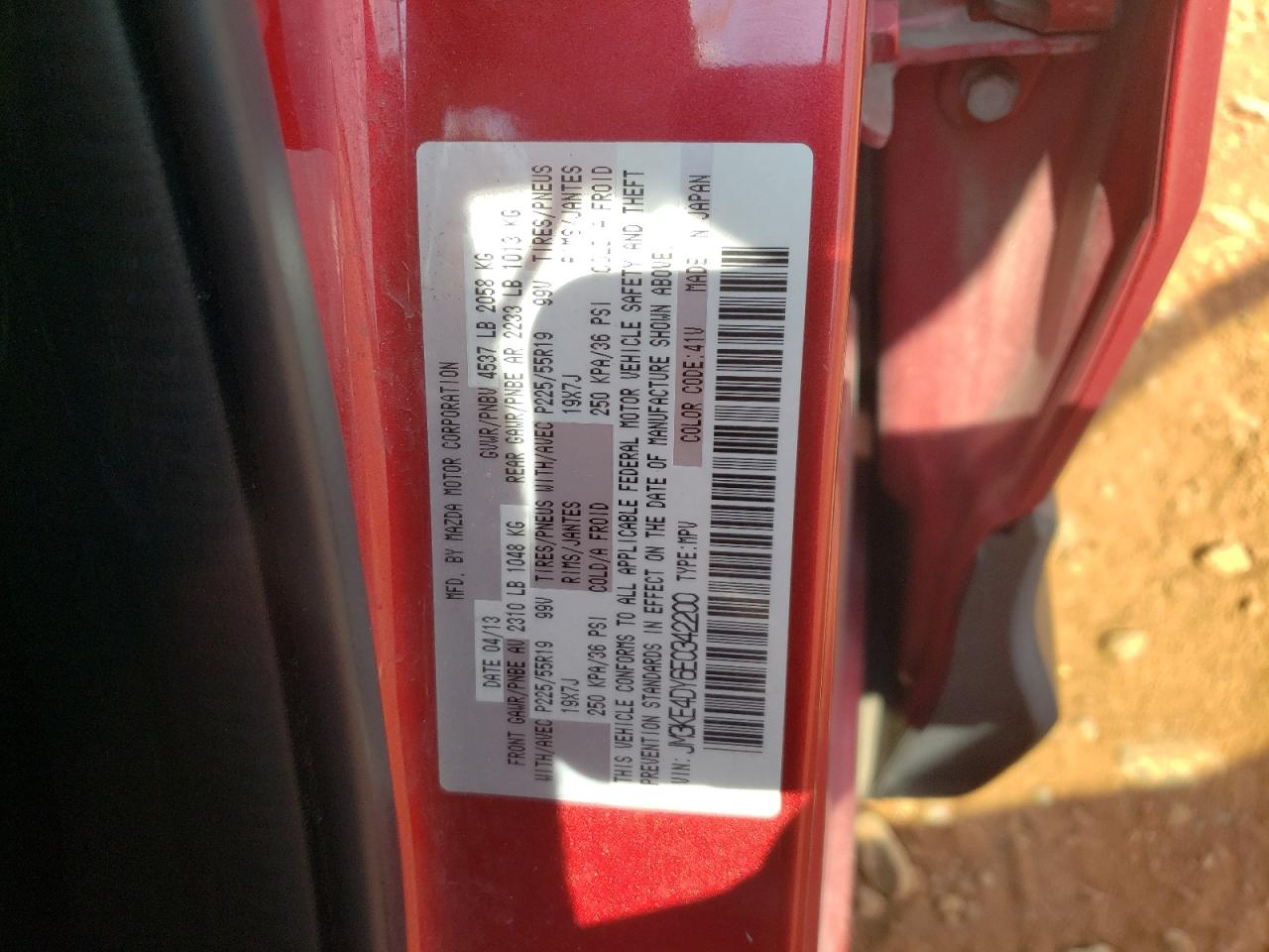 JM3KE4DY6E0342200 2014 Mazda Cx-5 Gt