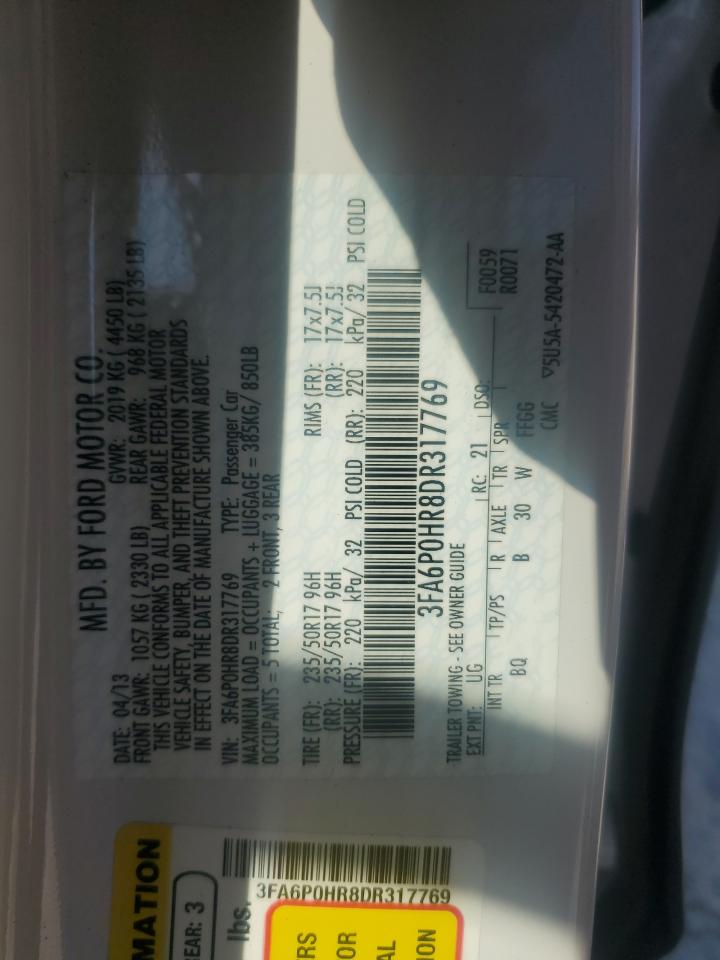 3FA6P0HR8DR317769 2013 Ford Fusion Se