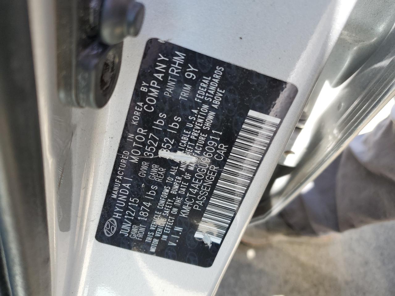 KMHCT4AE0GU960911 2016 Hyundai Accent Se