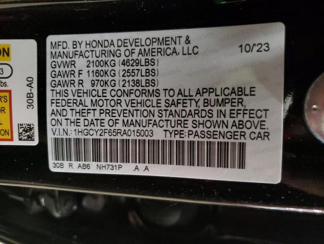 1HGCY2F65RA015003 Honda Accord HYB 12