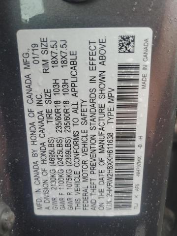 2019 HONDA CR-V EXL - 2HKRW2H8XKH611638
