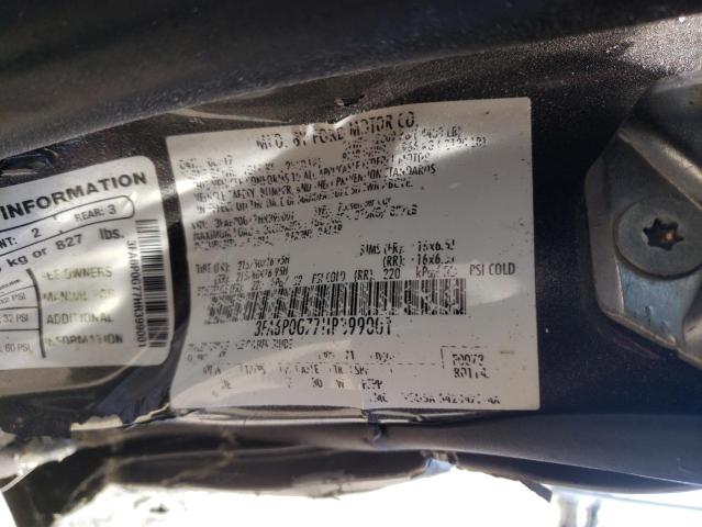 VIN 3FA6P0G77HR399001 2017 Ford Fusion, S no.12