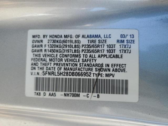 VIN 5FNRL5H28DB066952 2013 Honda Odyssey, LX no.14