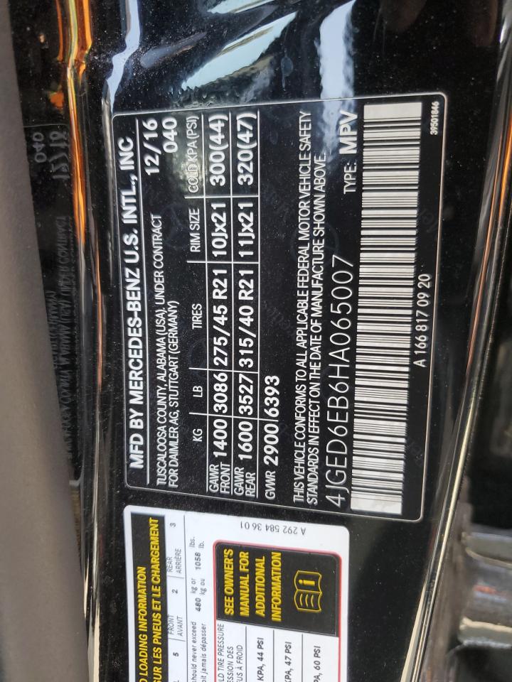 4JGED6EB6HA065007 2017 Mercedes-Benz Gle Coupe 43 Amg