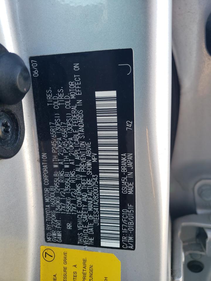 JTEES41A282007543 2008 Toyota Highlander