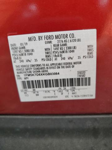 2019 FORD EXPLORER X - 1FM5K7D8XKGB03084