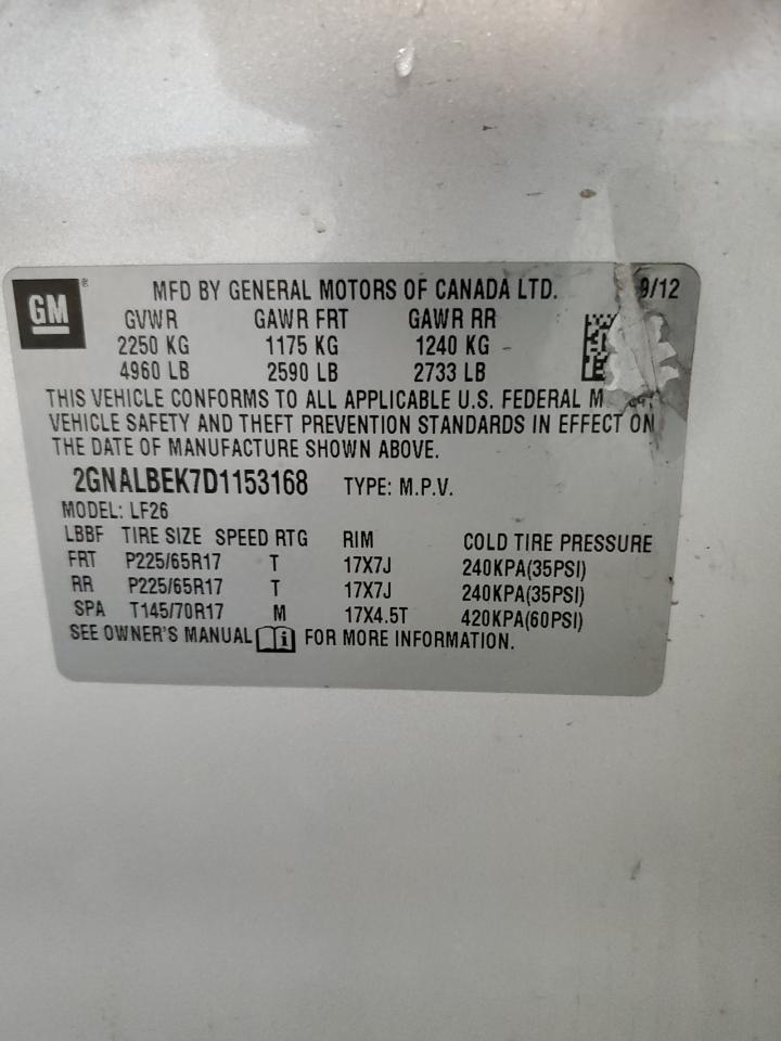 2GNALBEK7D1153168 2013 Chevrolet Equinox Ls