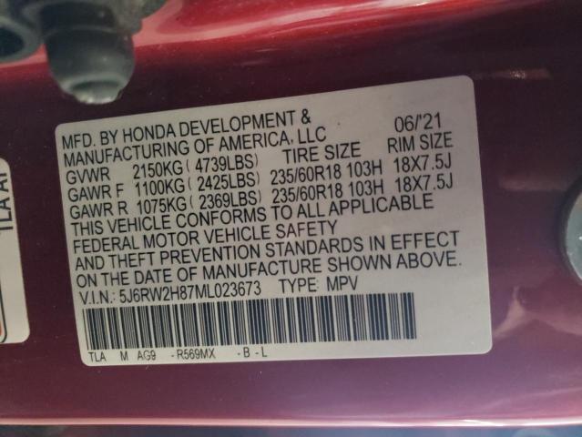 2021 HONDA CR-V EXL - 5J6RW2H87ML023673