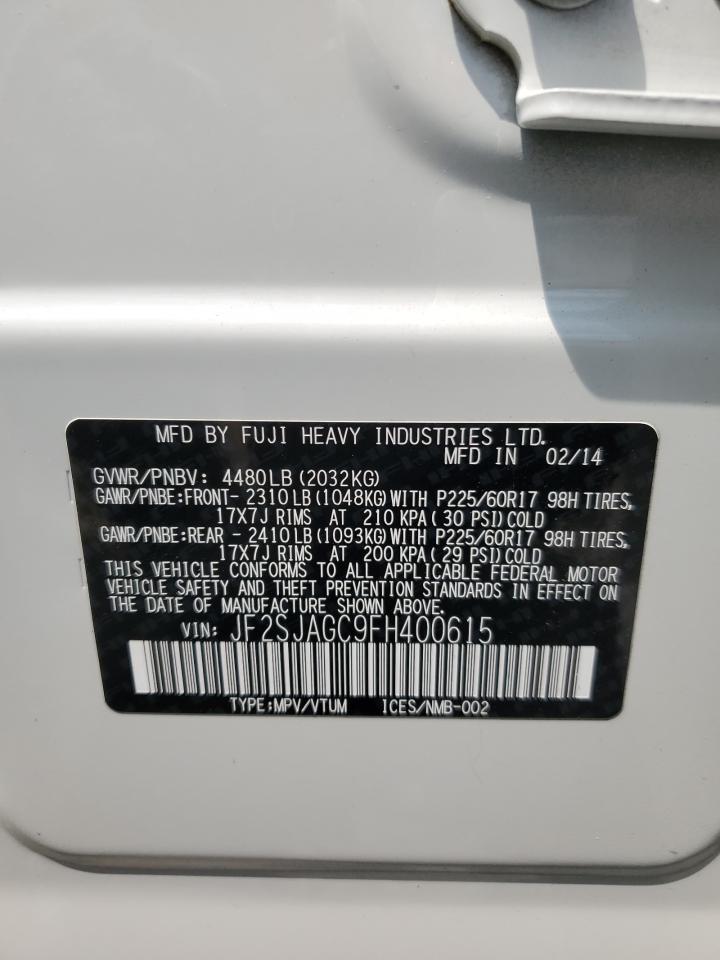 JF2SJAGC9FH400615 2015 Subaru Forester 2.5I Premium