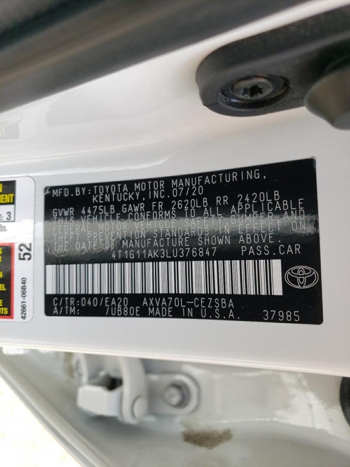 4T1G11AK3LU376847 2020 Toyota Camry Se