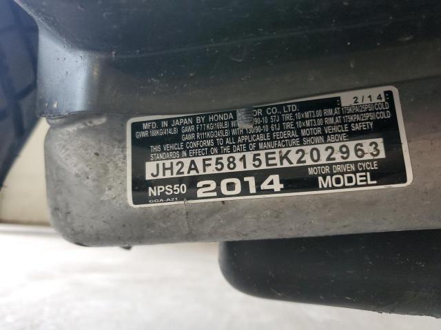 2014 HONDA NPS50 JH2AF5815EK202963